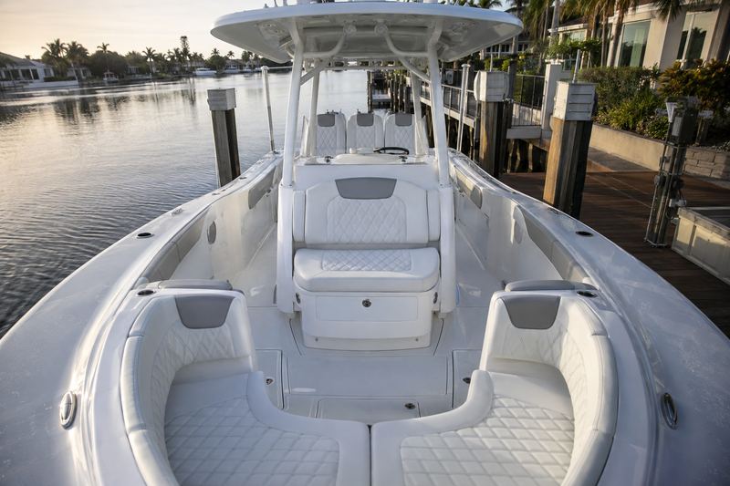 36 ft center console with its stock white interior