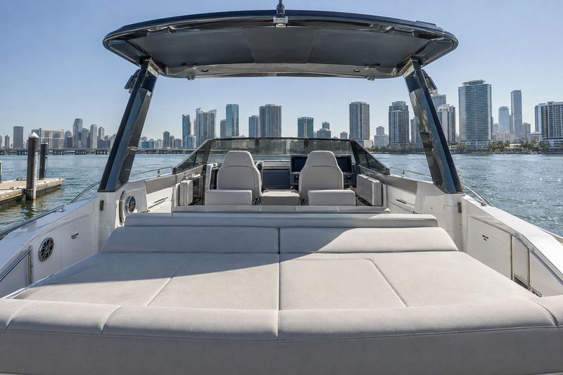 40 ft sport open with its stock light grey interior
