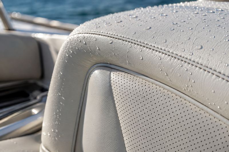 Perforated inserts break up a large white seat face