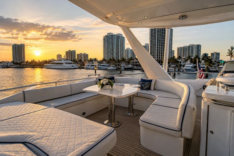 Flybridge sunpad in white diamond quilting