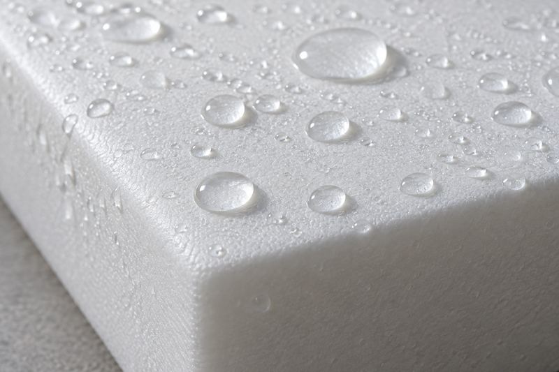 Closed skin, water sits on top