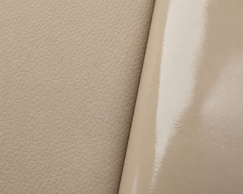 Matte leather-look next to glossy standard vinyl