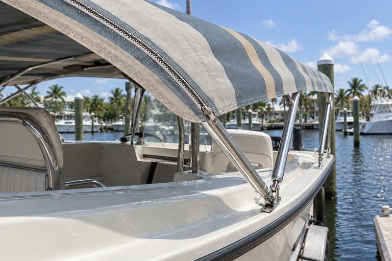 Bimini seam restitched, new zipper