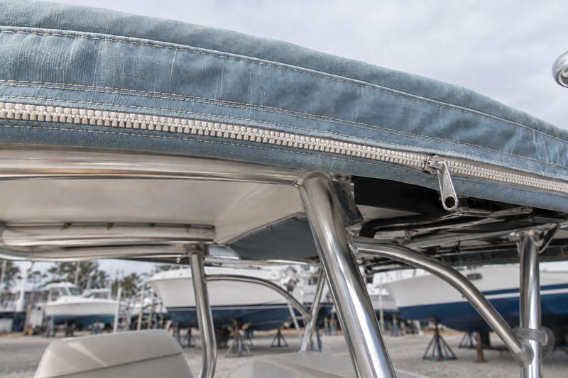 The same T-top canvas with a new double-stitched seam, new zipper and a fresh navy panel