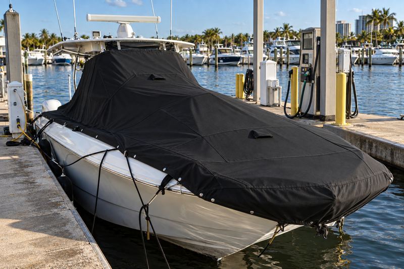 40 ft center console, new fitted black cover
