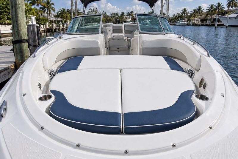 27 ft dual console, new bow fillers in white and navy