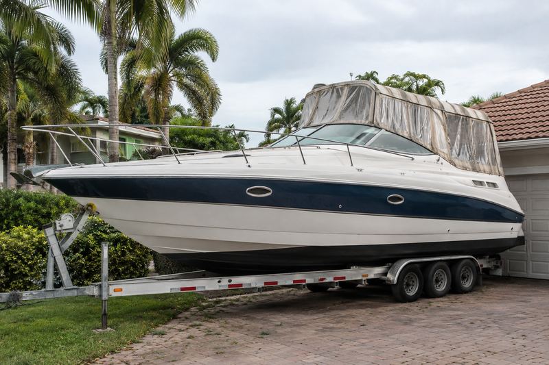 38 ft express cruiser, worn clear enclosure