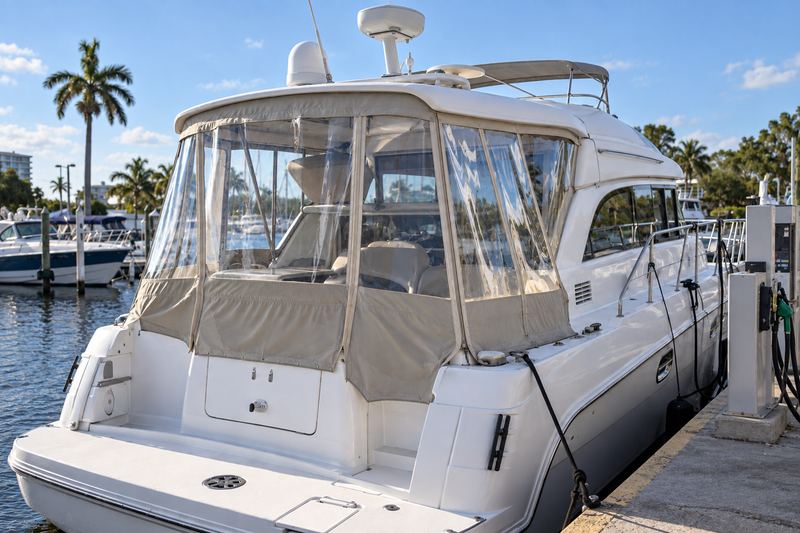 45 ft cruiser, new aft cockpit panels with cream trim