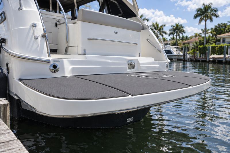 45 ft yacht, new charcoal swim platform pads