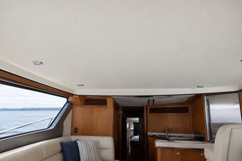 48 ft motor yacht, new cream headliner