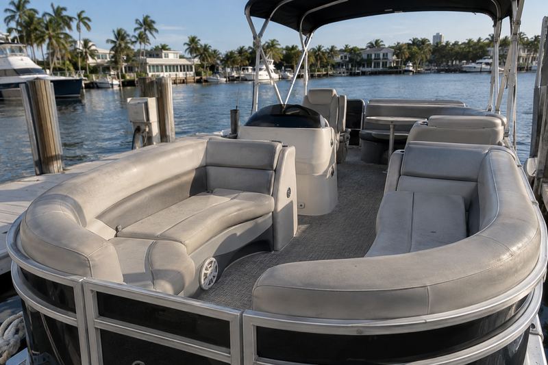 26 ft tritoon, worn pontoon seats