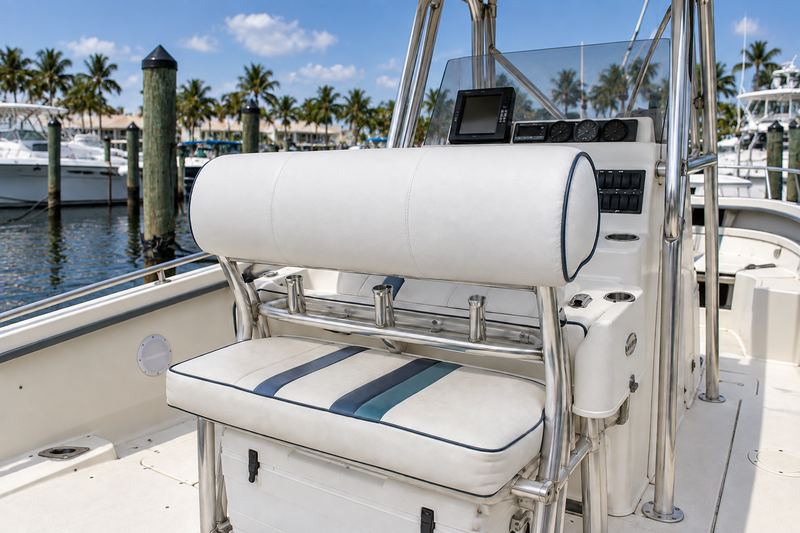 28 ft center console, white bolster, crack repair and recolor