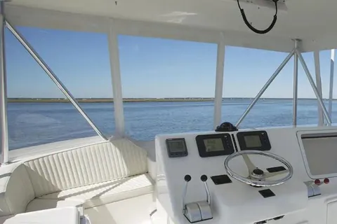 Strataglass Strataglass, View from the helm through the curtains, maker photo